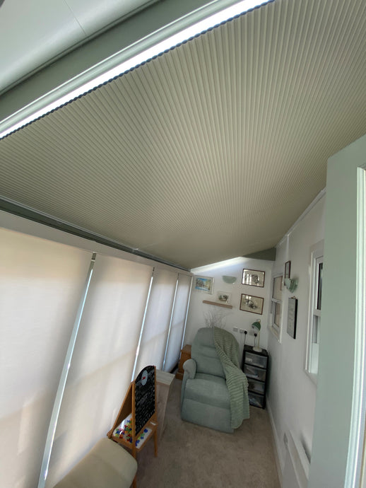 Motorised Blackout fabric Roof Blinds Powered by Somfy